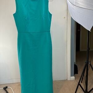 NWT French Connection body con TEAL dress sz 10 high collar, fitted, sexy